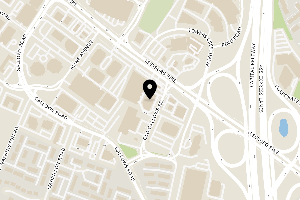 Map showing the location of Rango's Tex-Mex & Grill on 1934 Old Gallows Rd in Vienna